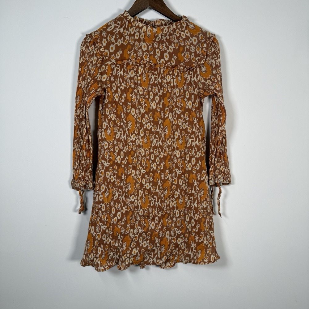 Women's Olivia James Dress Mod Long Sleeve Orange Size Small